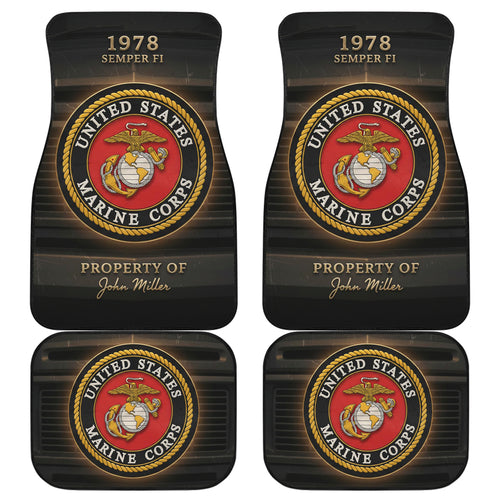Personalized United States Marine Corps Car Floor Mats