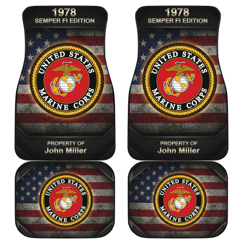 Personalized Us Marine Corps American Flag Car Floor Mats Car Accessories