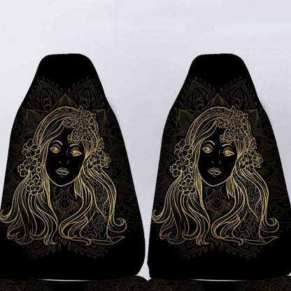 Personalized Virgo Car Seat Covers Custom Name Zodiac Sign Car Accessories