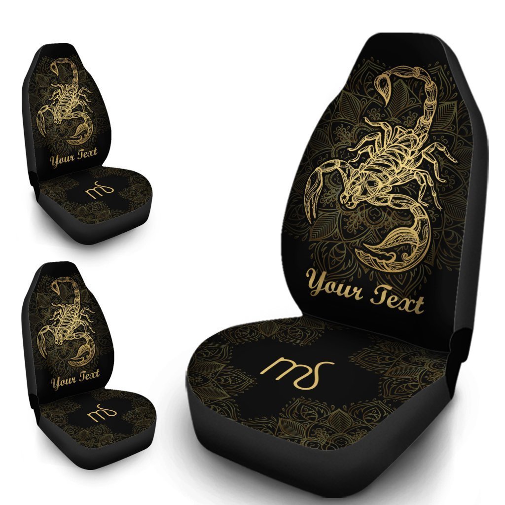 Personalized Zodiac Scorpio Car Seat Covers Custom Name Car Accessories