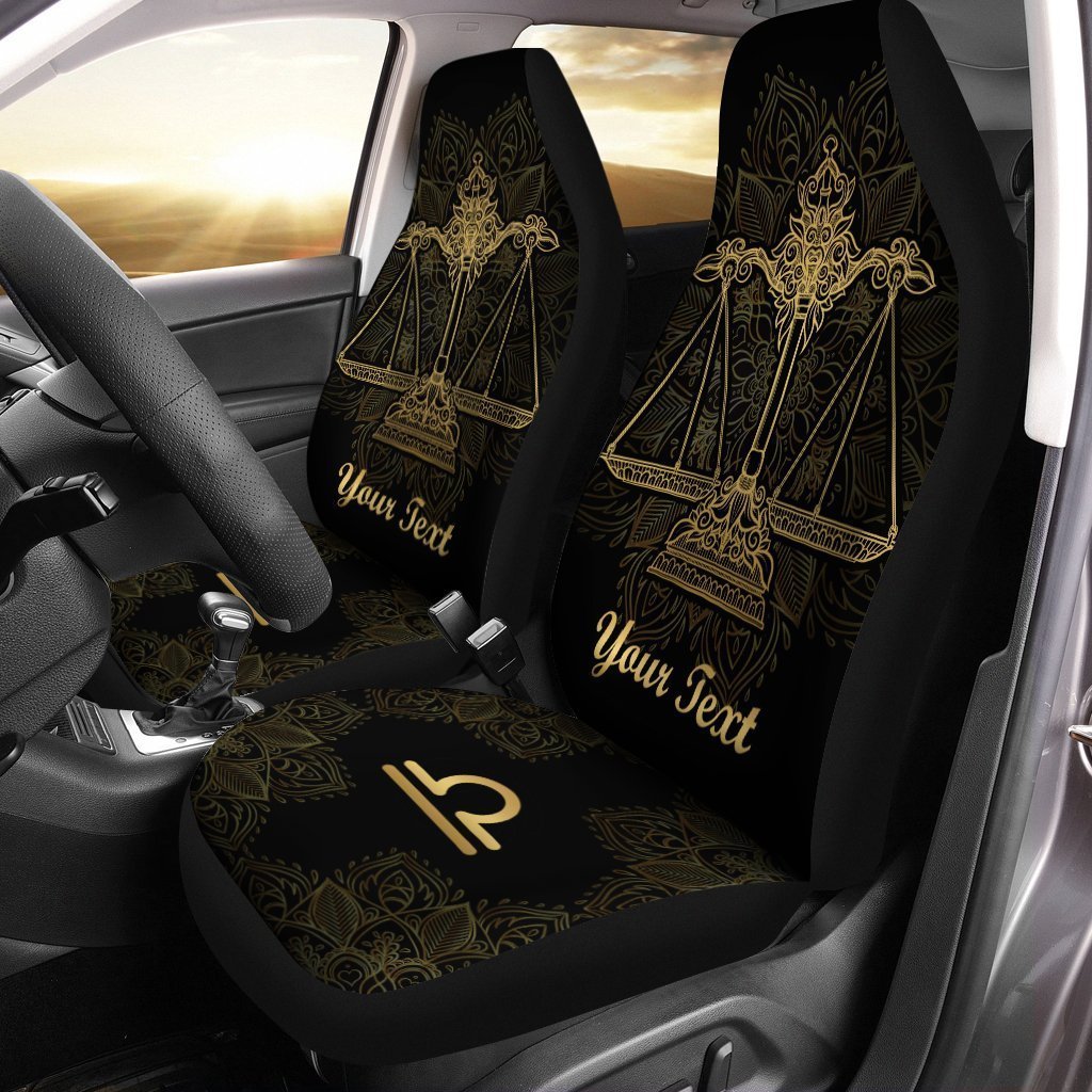 Personalized Zodiac Sign Libra Car Seat Covers Custom Name Car Accessories