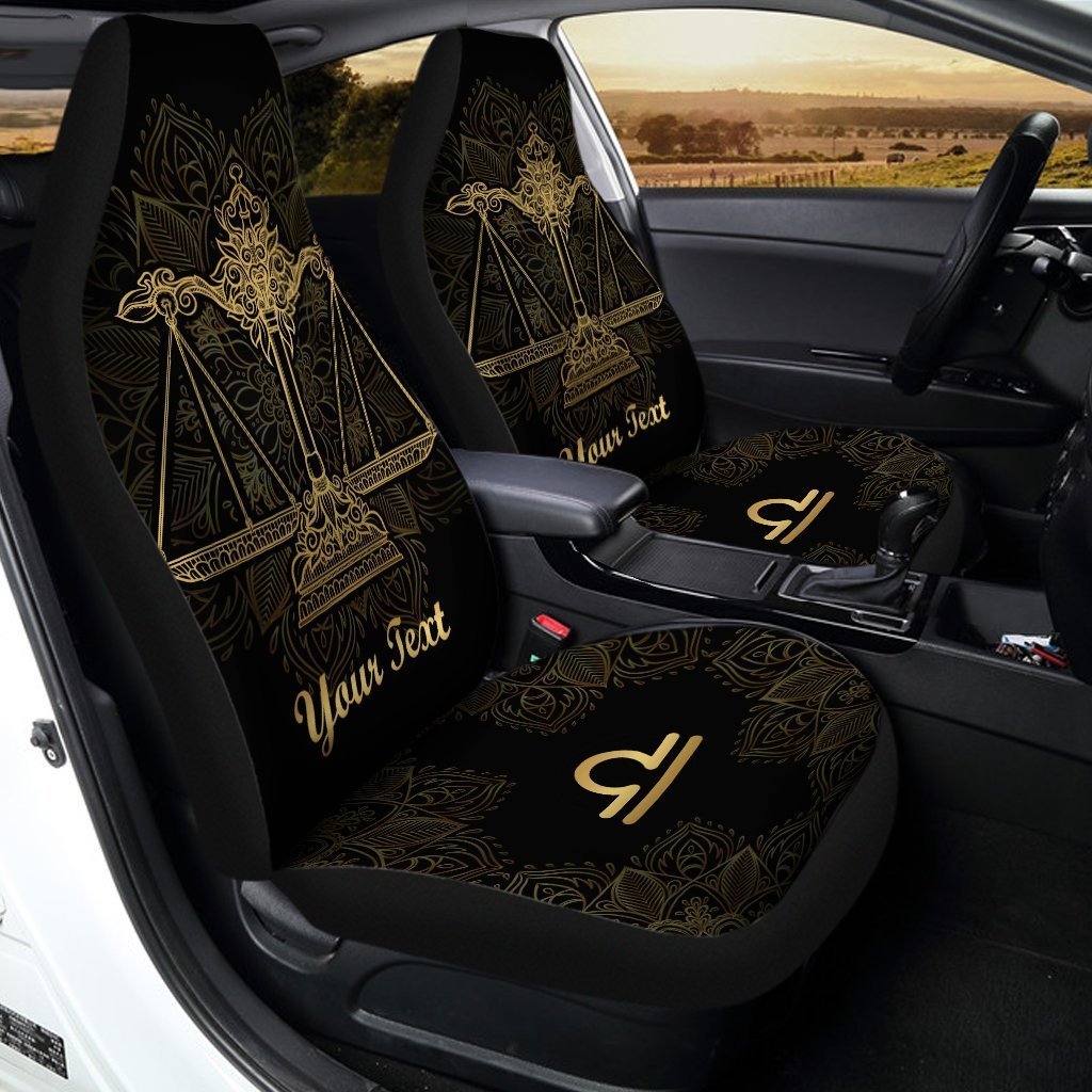 Personalized Zodiac Sign Libra Car Seat Covers Custom Name Car Accessories