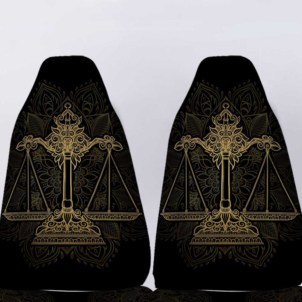 Personalized Zodiac Sign Libra Car Seat Covers Custom Name Car Accessories