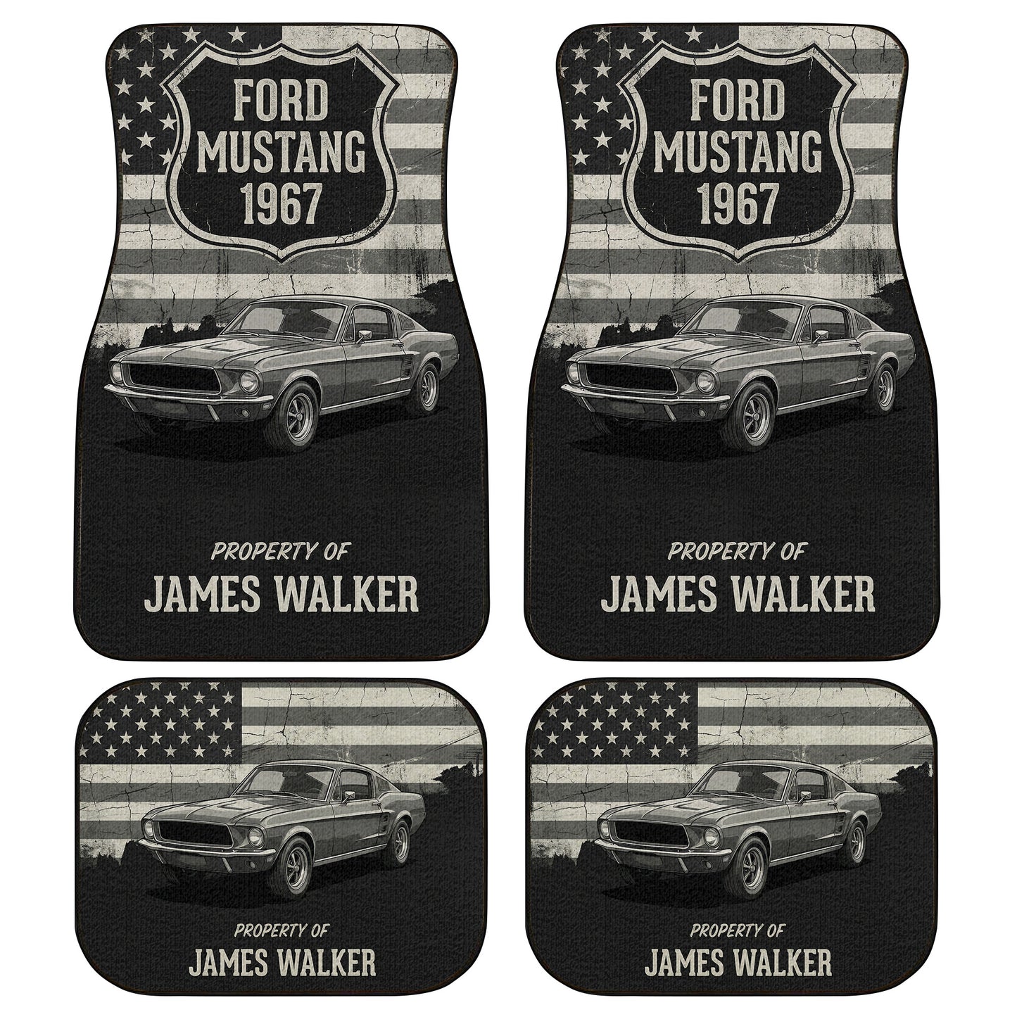 Custom Car Floor Mats – Upload Photo, USA Flag | PersonalizedFury