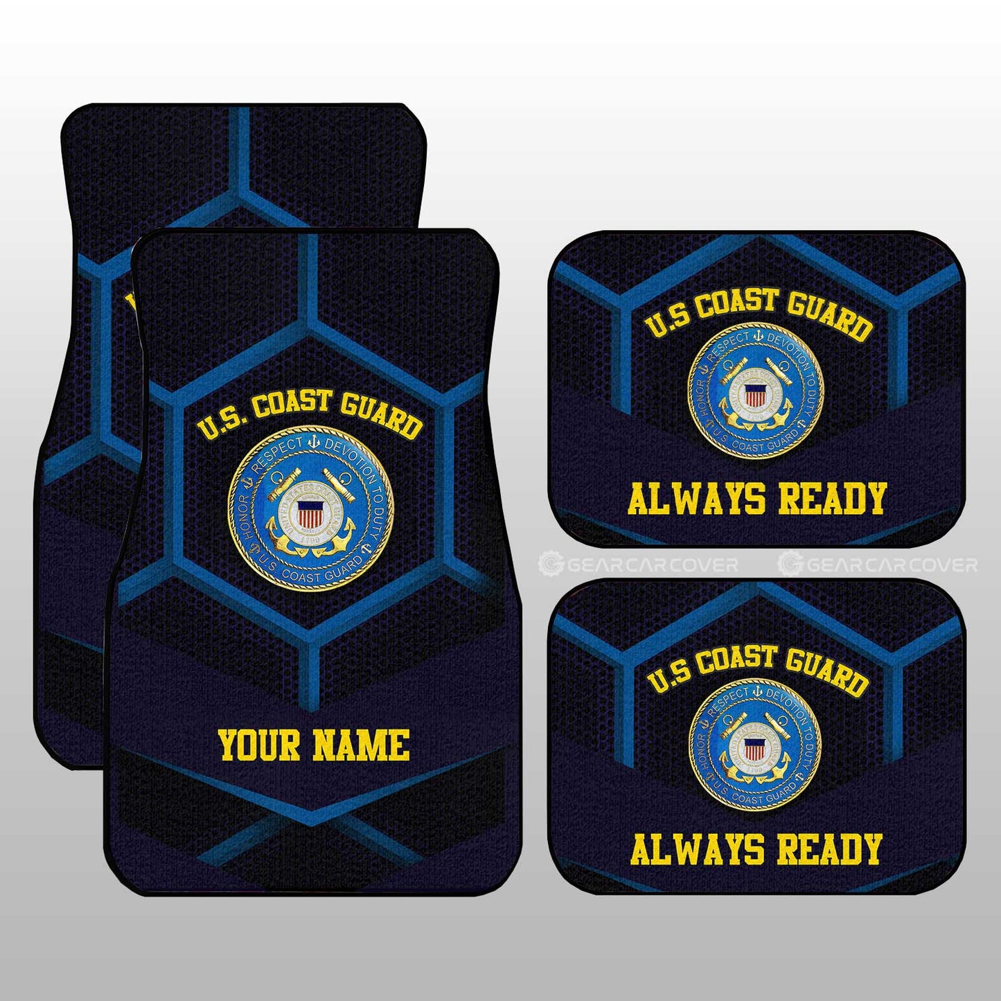 Personalzied U.S. Coast Guard Car Floor Mats Customized Name US Military Car Accessories