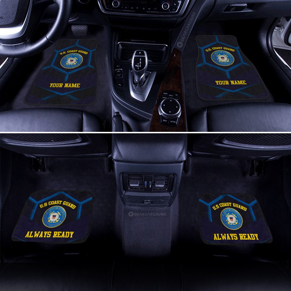 Personalzied U.S. Coast Guard Car Floor Mats Customized Name US Military Car Accessories