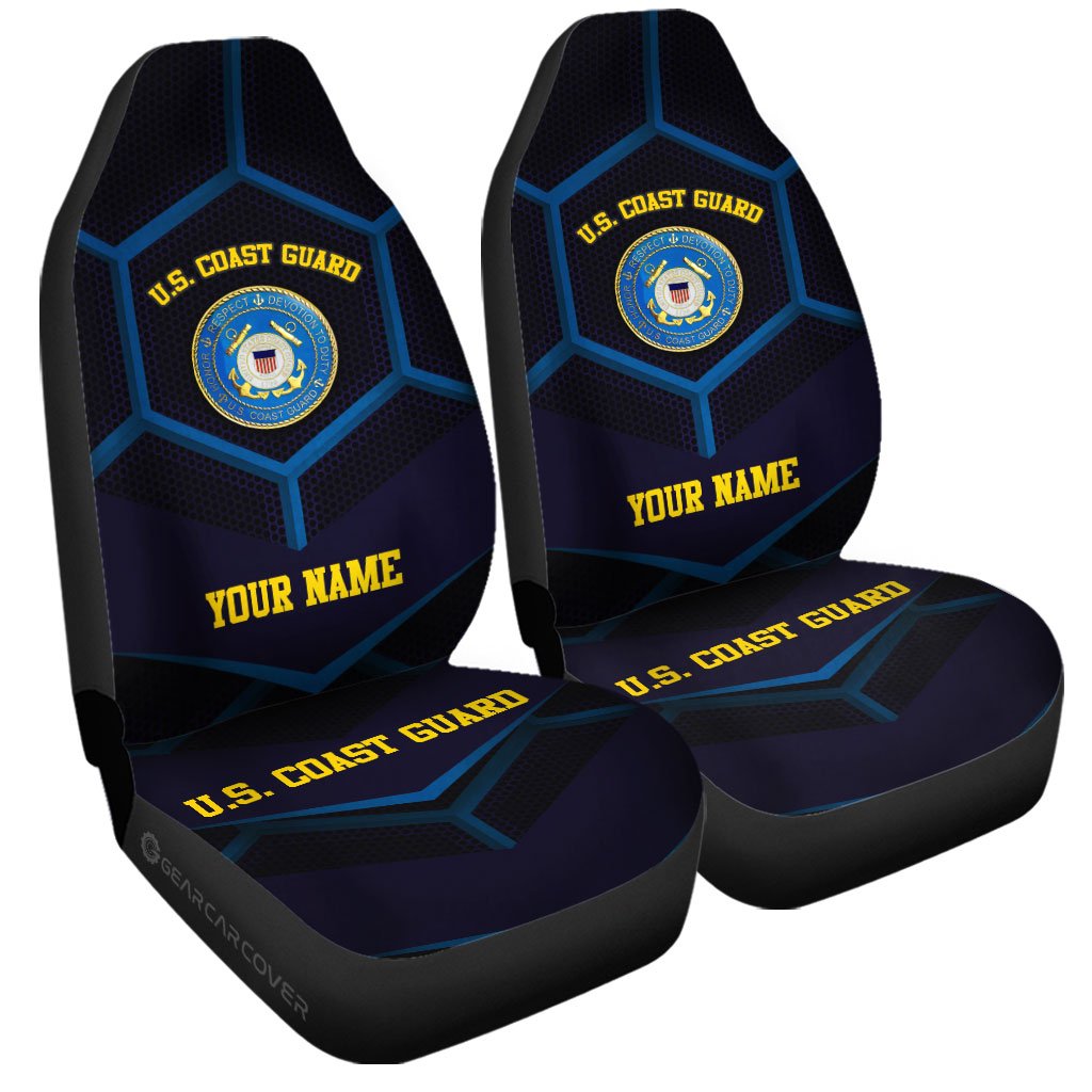 Personalzied U.S. Coast Guard Car Seat Covers Customized Name US Military Car Accessories