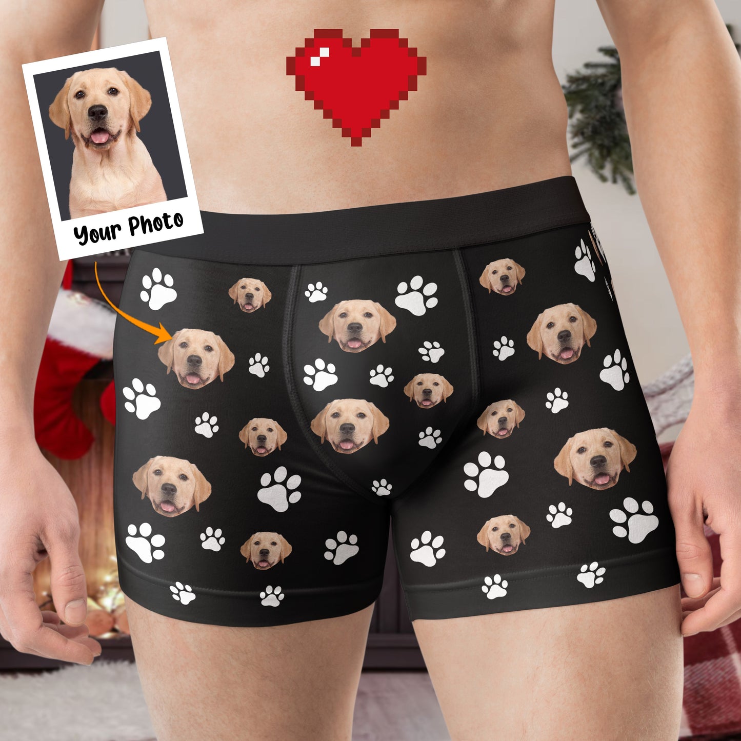 Pet Boxer Briefs - Personalized Photo Men's Boxer Briefs