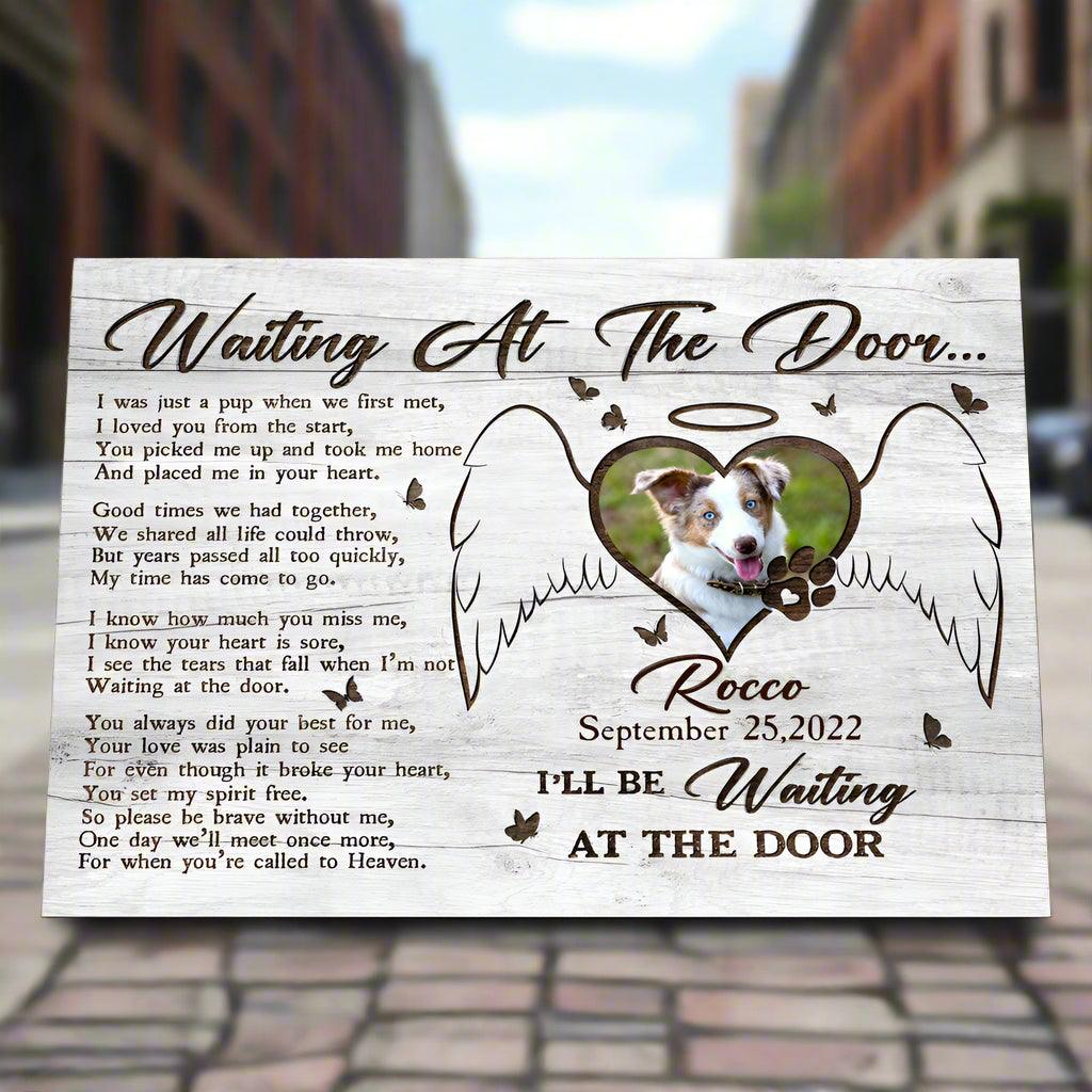 Personalized "Waiting At The Door" Pet Remembrance Canvas for Dog Lovers - PersonalizedFury