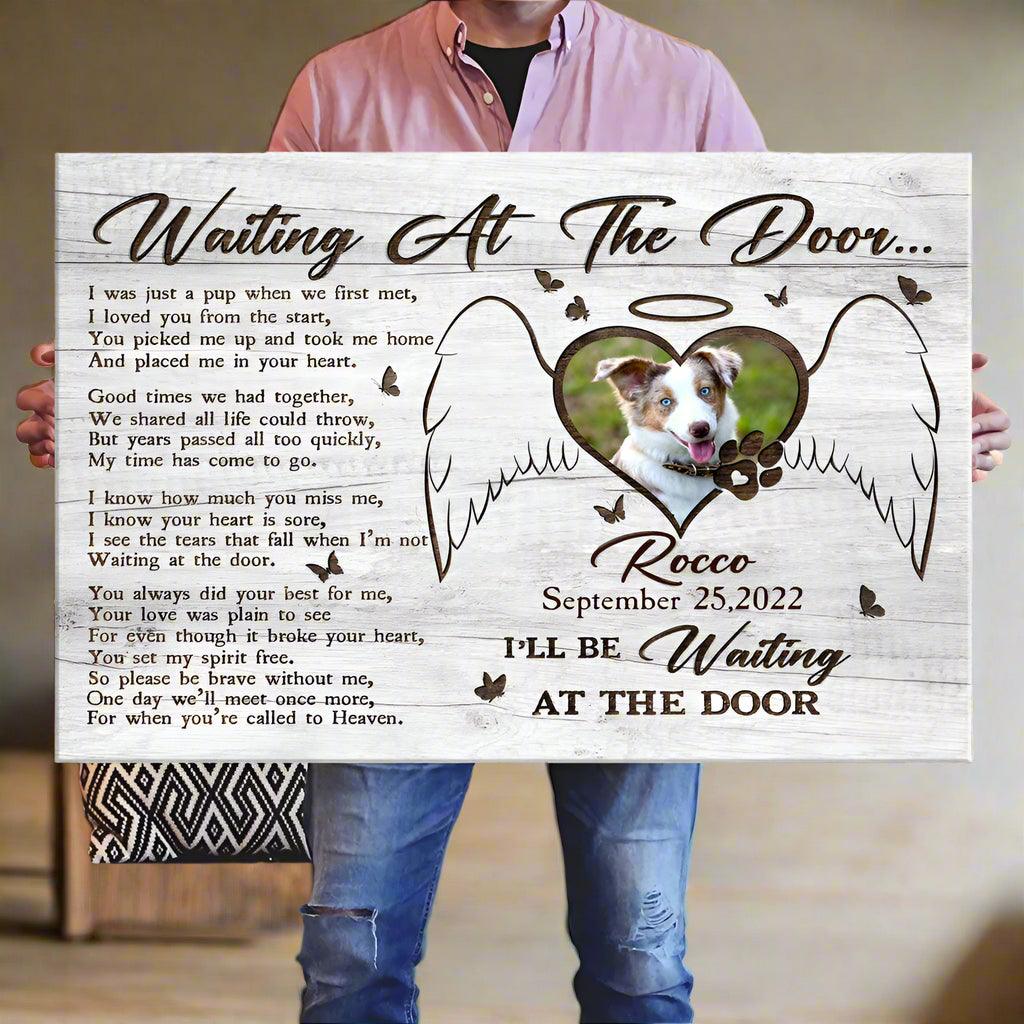 Personalized "Waiting At The Door" Pet Remembrance Canvas for Dog Lovers - PersonalizedFury