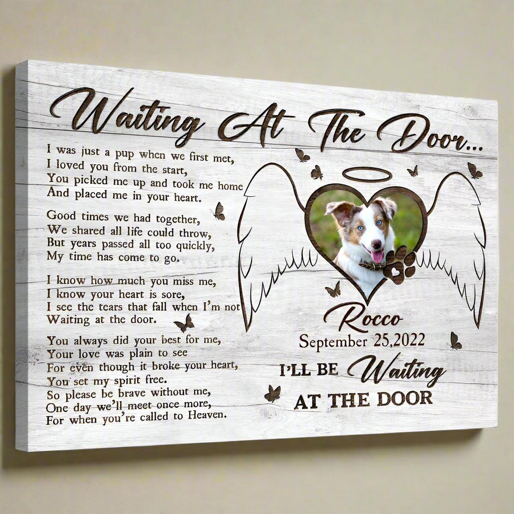 Personalized "Waiting At The Door" Pet Remembrance Canvas for Dog Lovers - PersonalizedFury