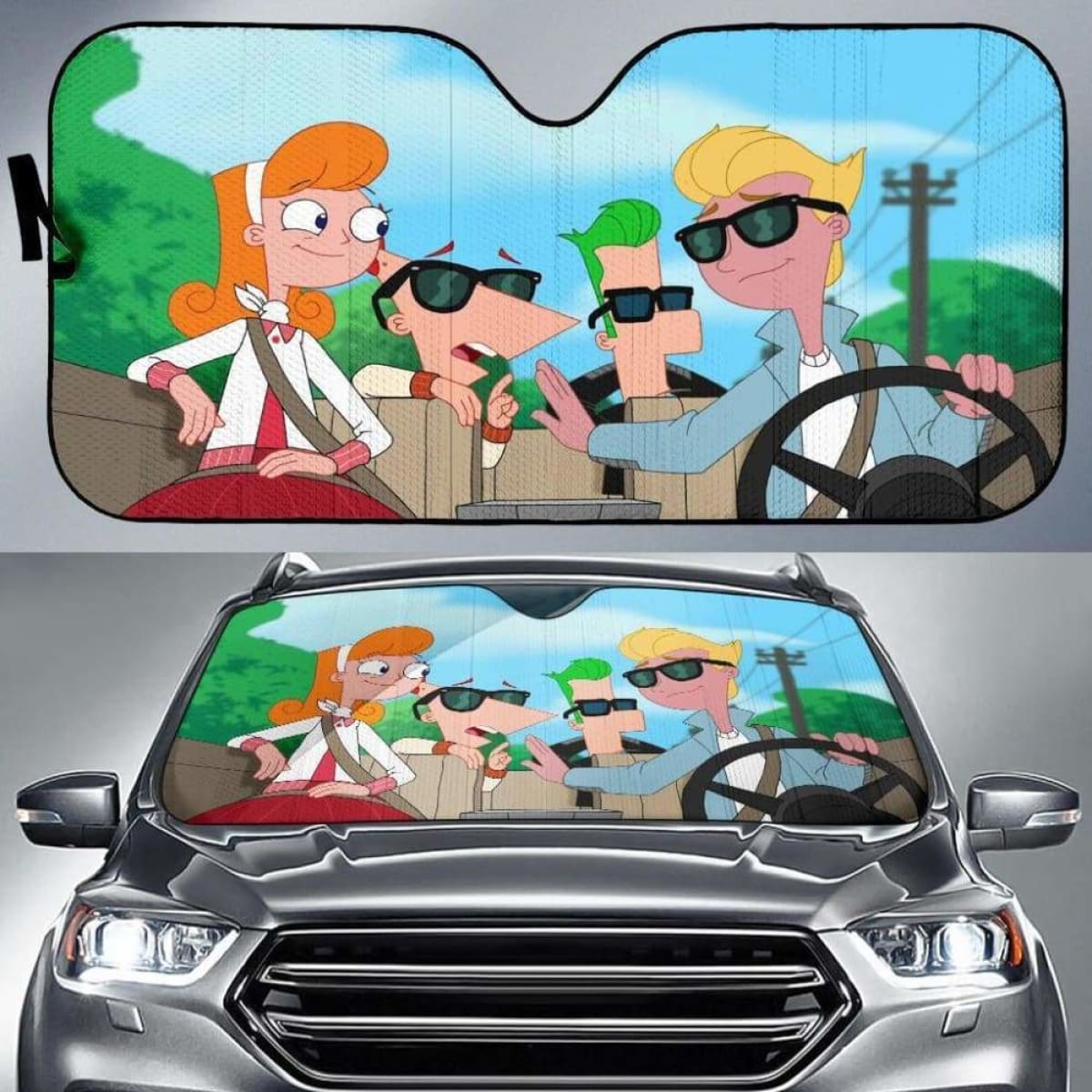 Phineas And Ferb Car Sun Shades 918b Universal Fit