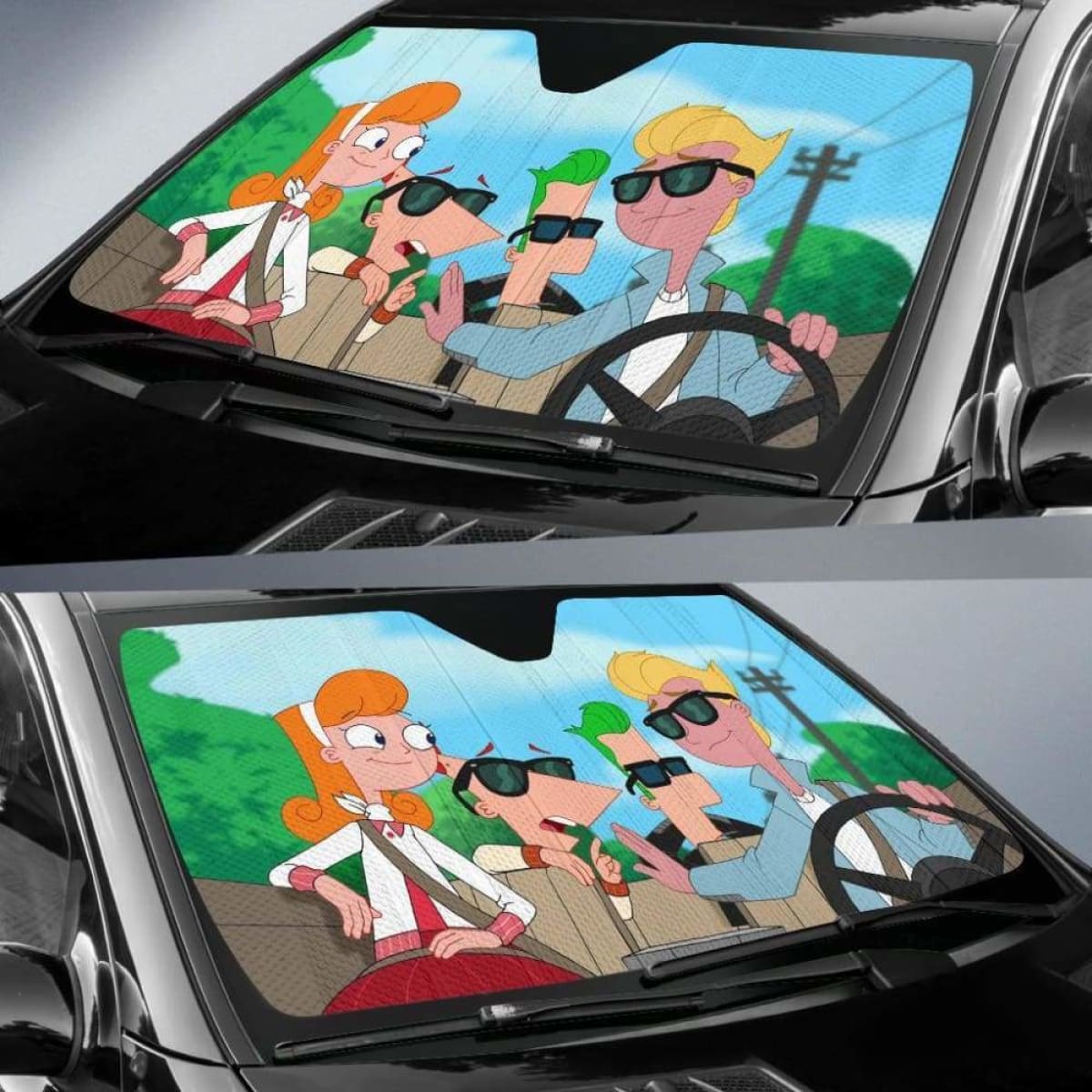 Phineas And Ferb Car Sun Shades 918b Universal Fit