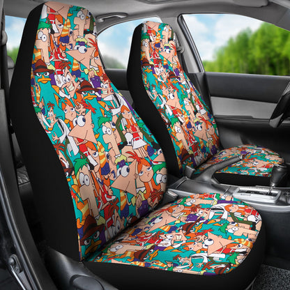 Phineas & Ferb Car Seat Covers Custom For Fans Ci221208-03