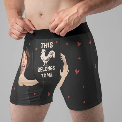 It Belongs To Me - Personalized Photo Men's Boxer Briefs - Valentine's Day Gifts For Men, Husband, Him, Boyfriend