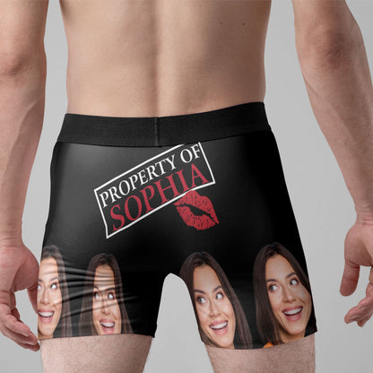 Property Of My Hot Wife - Personalized Photo Men Boxer Briefs - Valentine's Day Gifts For Men, Husband, Him, Boyfriend