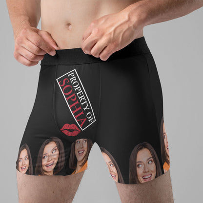 Property Of My Hot Wife - Personalized Photo Men Boxer Briefs - Valentine's Day Gifts For Men, Husband, Him, Boyfriend