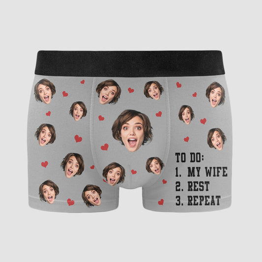 To Do List - Personalized Photo Men's Boxer Briefs - Valentine's Day Gifts For Men, Husband, Him, Boyfriend