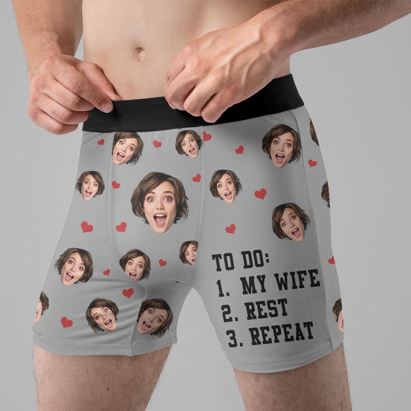 To Do List - Personalized Photo Men's Boxer Briefs - Valentine's Day Gifts For Men, Husband, Him, Boyfriend