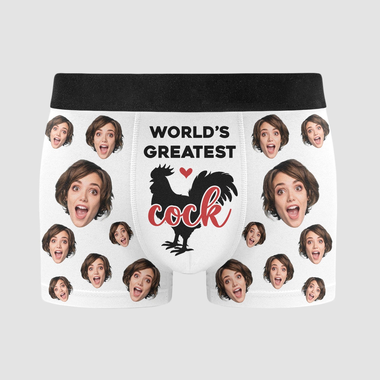 World's Greatest Cock - Personalized Photo Men's Boxer Briefs - Valentine's Day Gifts For Men, Husband, Him, Boyfriend