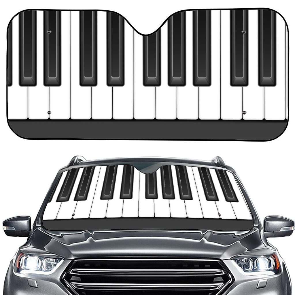 Piano Keyboard Print Car Windshield Sun Shade