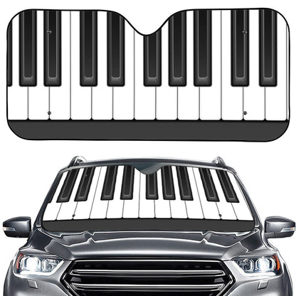 Piano Keyboard Print Car Windshield Sun Shade