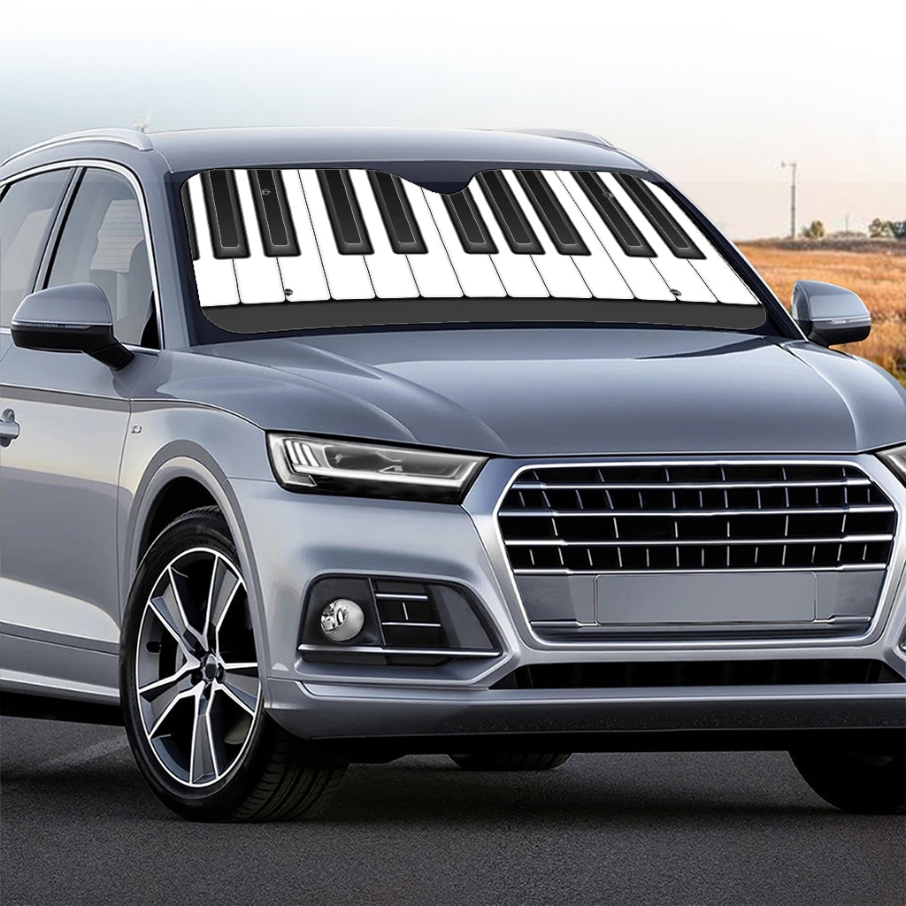 Piano Keyboard Print Car Windshield Sun Shade