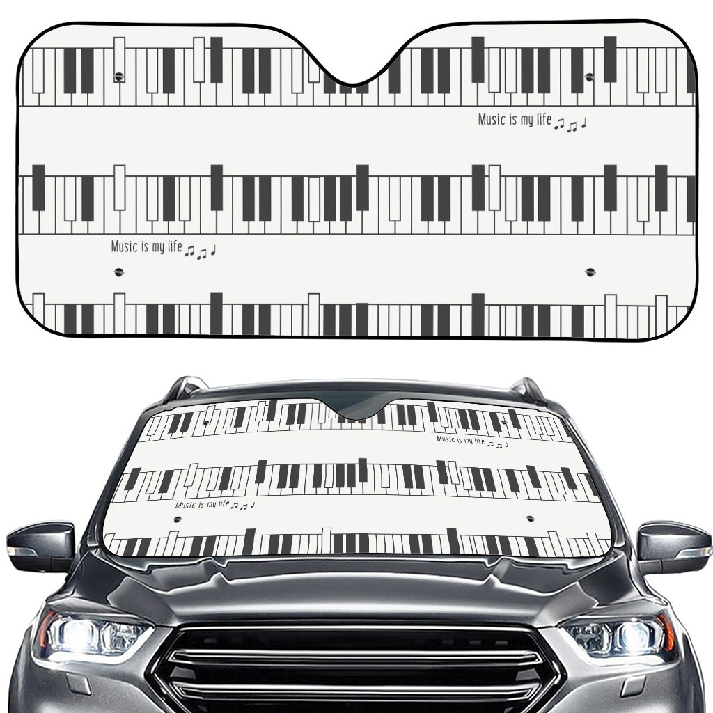 Piano Pattern Print Car Windshield Sun Shade