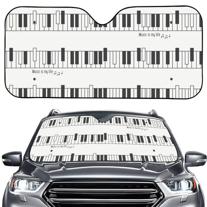 Piano Pattern Print Car Windshield Sun Shade