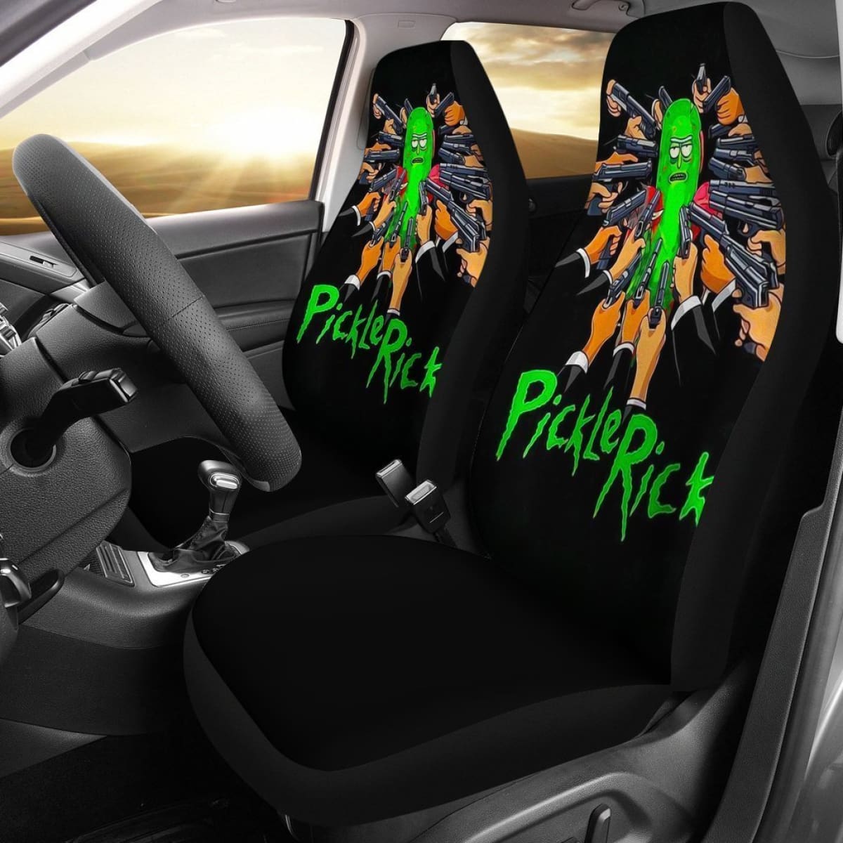 Pickle Rick Funny Rick & Morty Car Seat Covers Universal Fit 225721