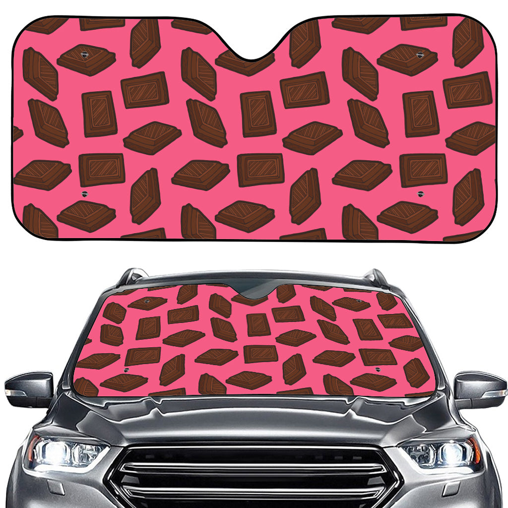 Pieces of Chocolate Pattern Print Car Windshield Sun Shade
