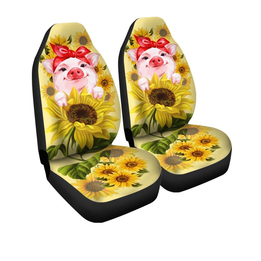 Pig Sunflower Car Seat Covers Cute Car Accessories