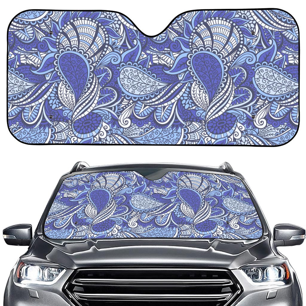 Pigeon Floral Bohemian Pattern Print Car Windshield Sun Shade