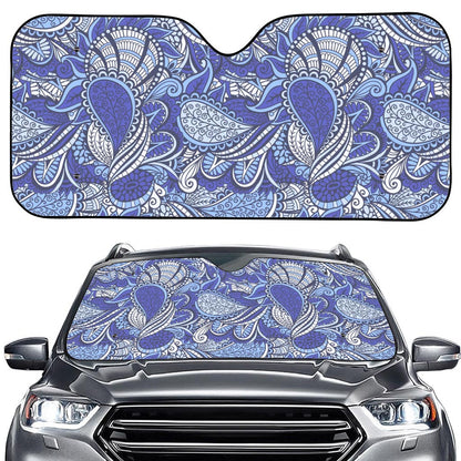 Pigeon Floral Bohemian Pattern Print Car Windshield Sun Shade