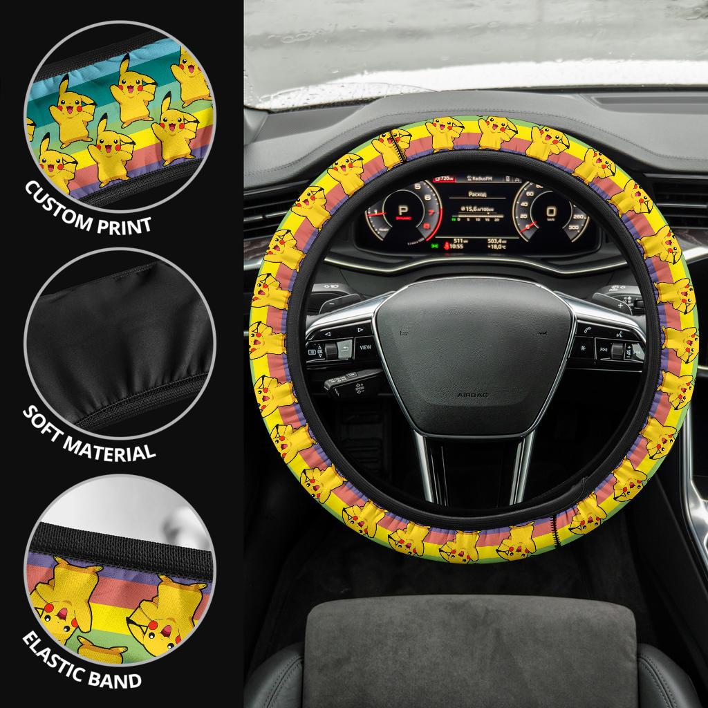 Pikachu Anime Custom Car Steering Wheel Cover