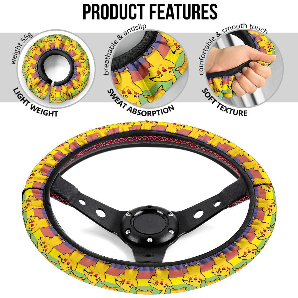 Pikachu Anime Custom Car Steering Wheel Cover