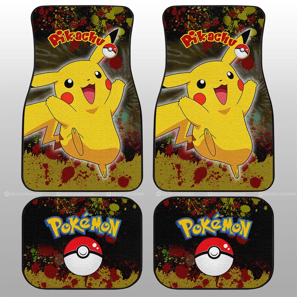 Pikachu Car Floor Mats Custom Tie Dye Style Anime Car Accessories