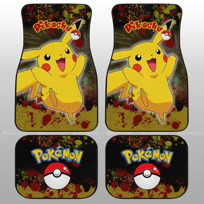 Pikachu Car Floor Mats Custom Tie Dye Style Anime Car Accessories