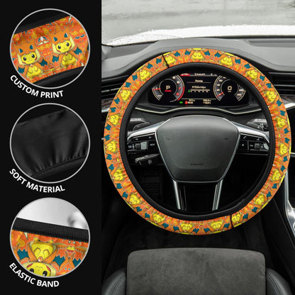 Pikachu Charizard Car Steering Wheel Cover 1