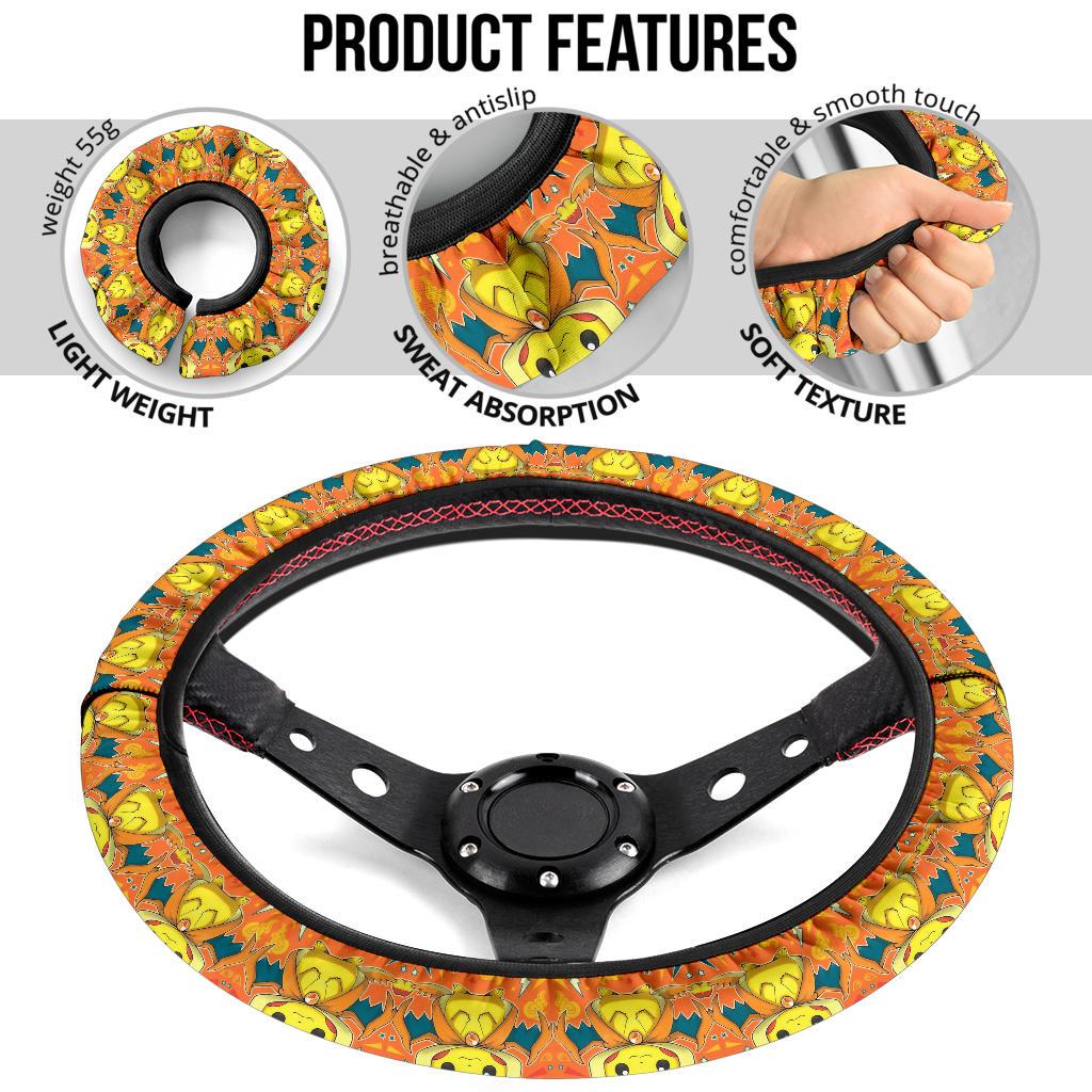 Pikachu Charizard Car Steering Wheel Cover 1
