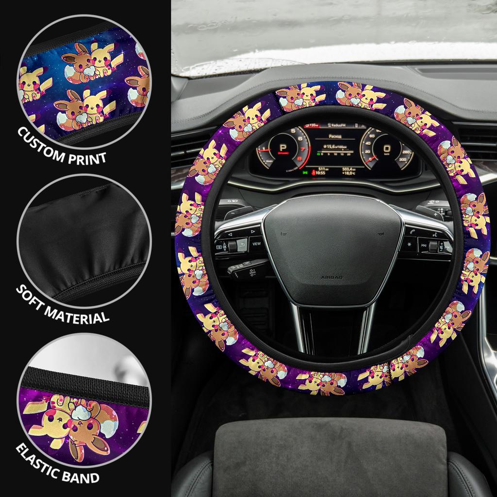 Pikachu Eevee Car Steering Wheel Cover