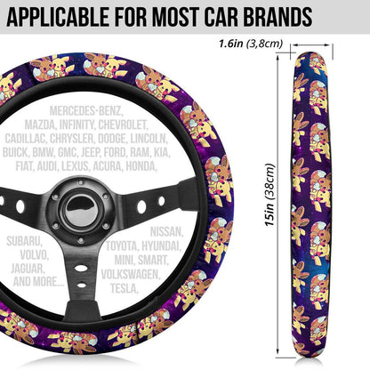 Pikachu Eevee Car Steering Wheel Cover