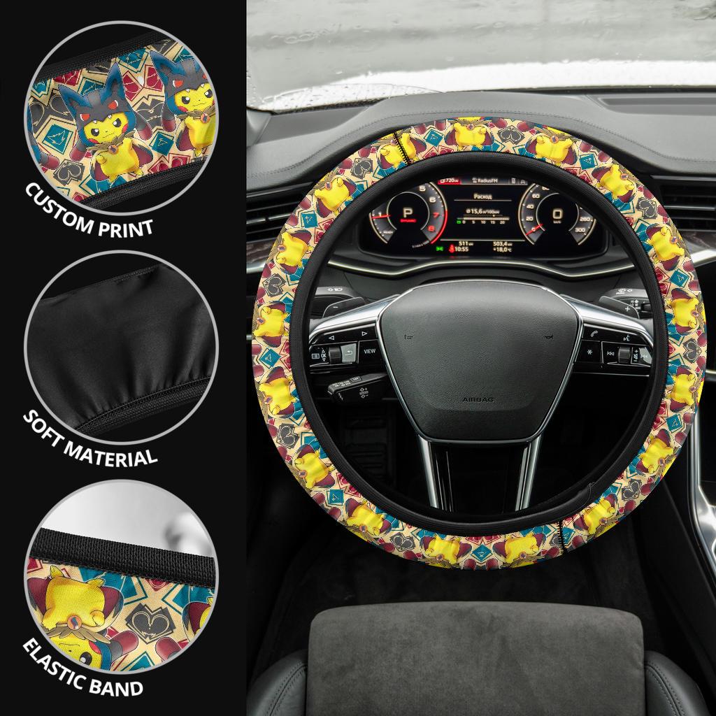 Pikachu Mega Lucario Car Steering Wheel Cover