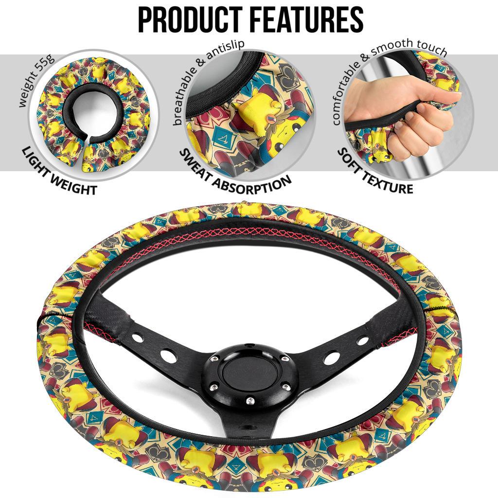 Pikachu Mega Lucario Car Steering Wheel Cover