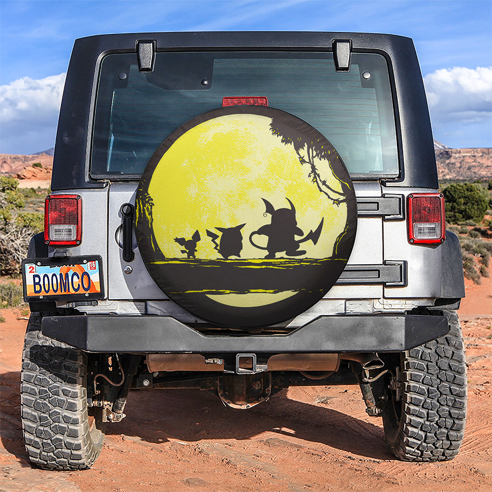 Pikachu Raichu In Moon Night Car Spare Tire Cover
