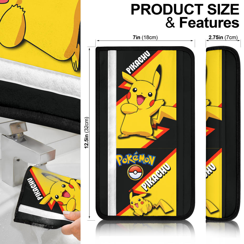 Pikachu car seat belt covers Anime Custom Car Accessories