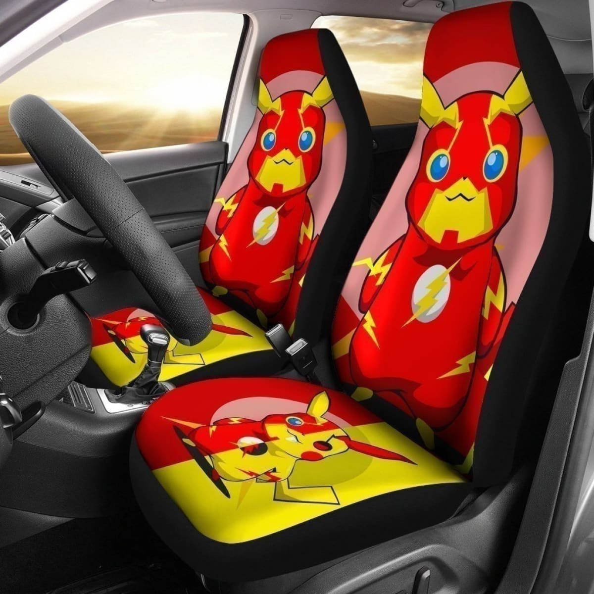 Pikaflash Car Seat Covers Funny Pika And Flash Universal Fit 194801