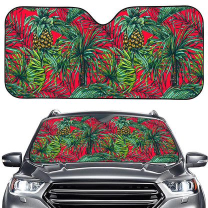 Pineapple Leaves Hawaii Pattern Print Car Windshield Sun Shade