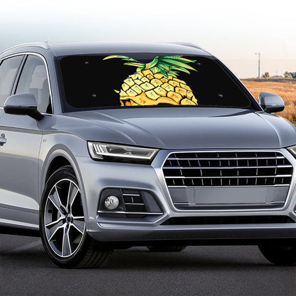 Pineapple Skull Print Car Windshield Sun Shade