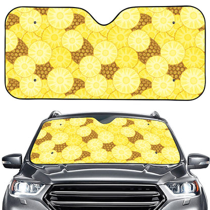 Pineapple Slices Pattern Print Car Windshield Sun Shade